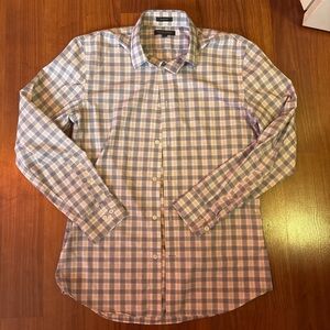 Banana Republic Light Blue and White Plaid Shirt